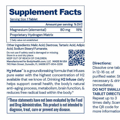 H2 Infuse® Molecular Hydrogen Tablets | Daily Wellness Support